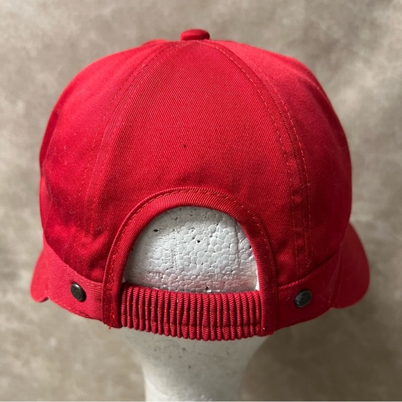 Retro Liz Claiborne Red Half Brim Hat 1990s with a Rubber Band Back - Picture 3 of 8